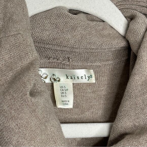 Kaisely Cowl Neck Sweater Dress Tan long sleeve knit size small‎ cotton wool - Picture 2 of 6